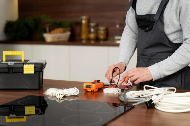 service maintenance worker repairing